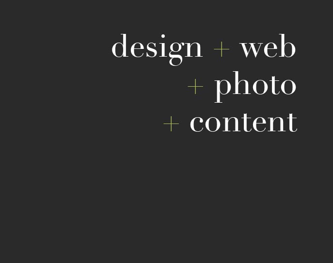 Our services: Design, web, photography, and content
